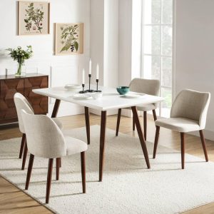 Melisa Solid Wood Dining Chair Set of 4 by   |  Kitchen and Dining Chairs Kitchen & Dining Chairs Beige, Blue, Grey, Ivory, Orange, Yellow