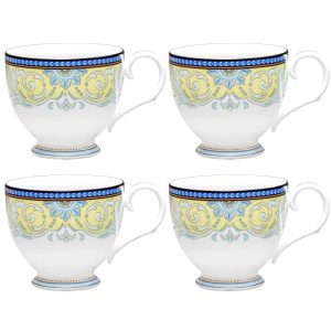 Menorca Palace Set Of 4 Tea Cups, 7 Oz.  |  Cups Cups Blue