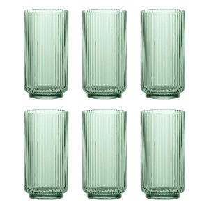 Mesa Jumbo, 22 oz. Set of 6  |  Drinking Glasses Dinnerware Clear, Green