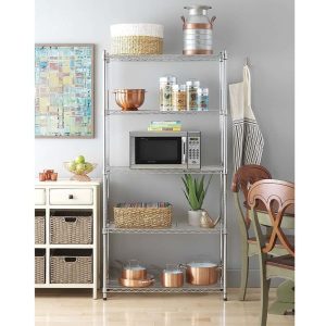 Metal 5-Shelf Heavy Duty Storage Shelving Unit Steel Organizer Wire Rack  |  Pantry Organizer Kitchen Storage Pantry Organizer