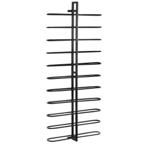 Metal Wall Mounted Wine Rack (47.25″ x 20.5″ x 3.5″)  |  Wine Racks Kitchen Storage Black