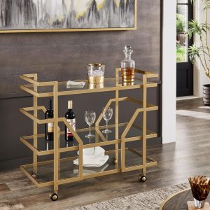 Metropolitan 36” Wide Bar Cart by  Bold  |  Home Bars Home Bars Home Bars