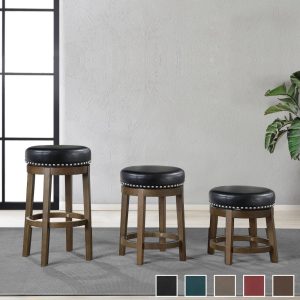 Michigan Round Swivel Stool (Set of 2)  |  Counter and Bar Stools Counter & Bar Stools Black, Brown, Green, Grey, Red