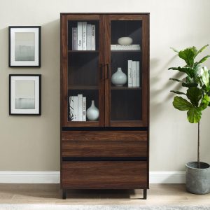 Middlebrook 68-inch Glass Door Buffet Storage Cabinet  |  Buffets and Sideboards Buffets & Sideboards Brown, Grey