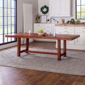 Middlebrook 68-inch Wood Trestle Dining Table – Rustic Dark Oak  |  Kitchen and Dining Tables Kitchen & Dining Tables Brown