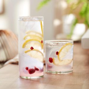 Miles 16-Piece Tumbler and Rocks Glass Set  |  Drinking Glasses Dinnerware Clear