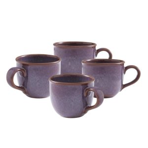 Minerals Set of 4 Mugs – 12 fl. oz.  |  Mugs Dinnerware Blue, Pink, Purple, White