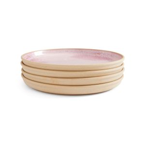 Minerals Set of 4 Side Plates – 8.5 inch  |  Plates Dinnerware Beige, Blue, Pink, White