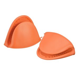 Mini Oven Mitt Pot Holder Heat Resistant Pinch Covers Gloves 2pcs – Orange  |  Serveware Dinnerware Serveware