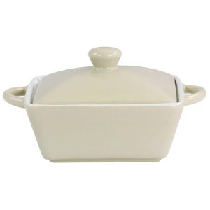 Mini Stoneware Casserole with Lid in Beige  |  Bakeware Bakeware Bakeware