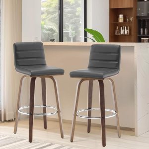 Modern PU Leather Swivel Bar Stools Counter Height Stools  |  Counter and Bar Stools Counter & Bar Stools Black, Blue, Brown, Cream, Grey