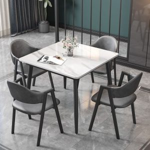 Modern Slate Kitchen Dining Table with Sintered Stone Top Metal Legs – 31.5×31.5×30 inch  |  Kitchen and Dining Tables Kitchen & Dining Tables Kitchen & Dining Tables