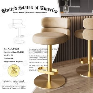 Modern Velvet Bar stool with Height Adjustable and Swivel  |  Counter and Bar Stools Counter & Bar Stools Black, Blue, Brown, Green, Grey, Orange, Pink, Purple, Red, White