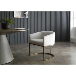 Modrest Elisa Modern Beige Velvet & Brass Dining Chair  |  Kitchen and Dining Chairs Kitchen & Dining Chairs Beige