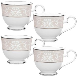 Montvale Platinum Set Of 4 Tea Cups, 7-3/4 Oz.  |  Cups Cups Cups