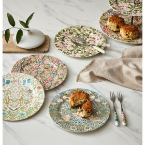 Morris and Co Dessert Plates Set of 4 – 8″  |  Plates Dinnerware Multi