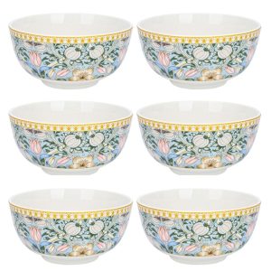 Morris Garden Bone China Cereal/Salad Bowl Set of 6  |  Bowls Bowls Bowls