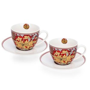 Morris Garden Tea Coffee Cup & Saucer Set of 2 – 8.8 fl oz  |  Cups Cups Cups