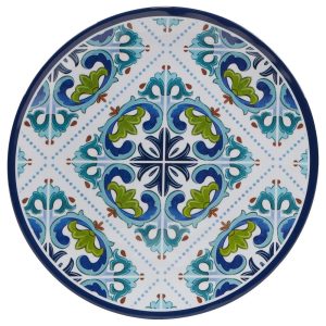 Mosaic Melamine Dinner Plates (Set of 6)  |  Plates Dinnerware Blue, Green, Multi