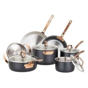 Multi-Ply 3-Ply Black and Copper 11-Piece Cookware Set  |  Cookware Sets Cookware Sets Black