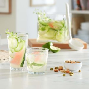 n 16-Piece Tumbler and Rocks Glass Set  |  Drinking Glasses Dinnerware Clear