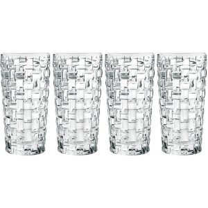 Nachtmann Set of 4 Dancing Stars Bossa Nova Long Drink Glasses – 14 oz.  |  Drinking Glasses Dinnerware Clear