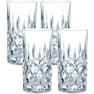 Nachtmann Set of 4 Noblesse Long Drink Glasses – 13.22 oz.  |  Drinking Glasses Dinnerware Clear