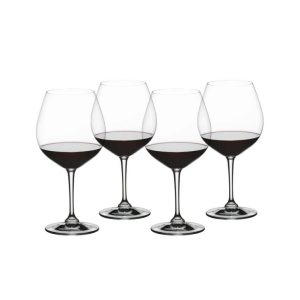 Nachtmann Set of 4 ViVino Burgundy Wine Glasses – 24 oz.  |  Wine Glasses Dinnerware Clear