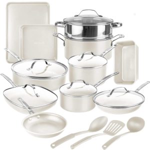 Naturals 20 Pc Nonstick Express Cookware Set with Bakeware and Utensils  |  Cookware Sets Cookware Sets Cookware Sets