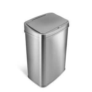 NINESTARS Rectangular Motion Sensor Trash Can 13.2 Gallon Silver DZT-50-28SL  |  Kitchen Trash Cans Kitchen Storage Kitchen Trash Cans