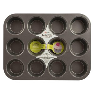 Non-stick Muffin Pan – 12 Cup – Black  |  Bakeware Bakeware Bakeware