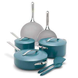 Nova 10 Piece Cookware Set  |  Cookware Sets Cookware Sets Blue, Green, Grey, Pink