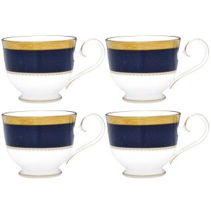 Odessa Cobalt Gold Set Of 4 Tea Cups, 7-3/4 Oz.  |  Cups Cups Blue