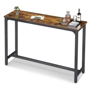 ODK 55 Inch Rectangular Modern Bar Height Pub Table w/ Metal Legs, Rustic Brown – 30.80  |  Bar Tables Bar Tables Bar Tables