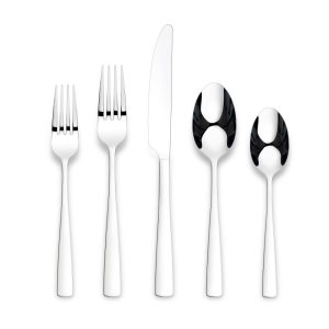 Ornative Adila 18/0 Stainless Steel 20 Pieces Flatware Set – 10.63″ H x 6.69″ W x 2.76″ D  |  Flatware Dinnerware Black, Gold, Silver