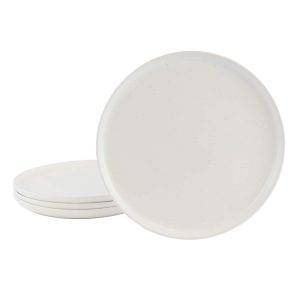 Our Table Landon 4 Piece 8.4 Inch Round Stoneware Salad Plate Set in Sea Salt  |  Plates Dinnerware Plates