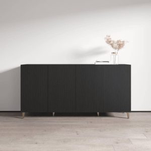 Pafos 4D 75″ Sideboard  |  Buffets and Sideboards Buffets & Sideboards Black, Brown, White