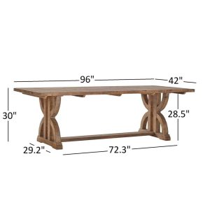 Paloma Reclaimed Wood Rectangular Trestle Table by  Artisan – Brown  |  Kitchen and Dining Tables Kitchen & Dining Tables Kitchen & Dining Tables