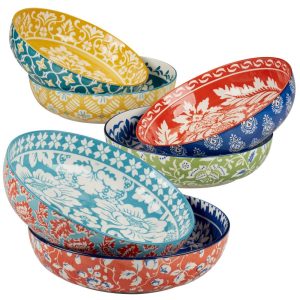 Panache Set of 6 Soup/Pasta Bowl 6 asst – 8.5″ Diam x 2″  |  Bowls Bowls Bowls