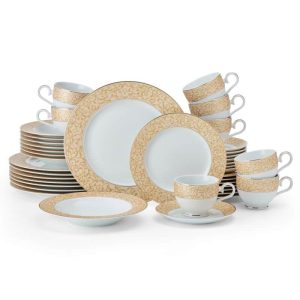 Parchment Gold 40PC Dinnerware Set, Service for 8 – N/A  |  Dinnerware Sets Dinnerware Dinnerware Sets