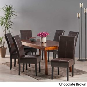 Pertica Upholstered T-Stitch Dining Chairs (Set of 6) by   |  Kitchen and Dining Chairs Kitchen & Dining Chairs Black, Brown