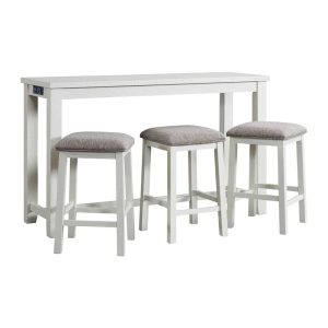 Picket House Furnishings Stanford Multipurpose Bar Table Set in White  |  Home Bars Home Bars Home Bars