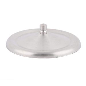 Picnic Stainless Steel Round Design Glass Water Cup Lid Cover 7.5cm Diameter – Silver Tone  |  Cups Cups Cups