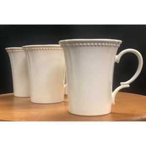 Pinpoint White Mug 14oz Set/4  |  Mugs Dinnerware Mugs