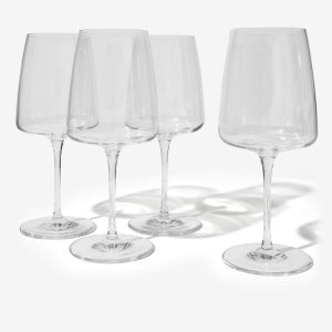 Planeo Rosso Red Wine Glass Set of 4 – 15.25 oz  |  Wine Glasses Dinnerware Clear