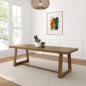 Plank and Beam Classic Solid Wood Conference Dining Table – 94″  |  Kitchen and Dining Tables Kitchen & Dining Tables Beige, White