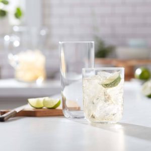 Polaris 16-Piece Tumbler and Rocks Glass Set, Axis  |  Drinking Glasses Dinnerware Clear