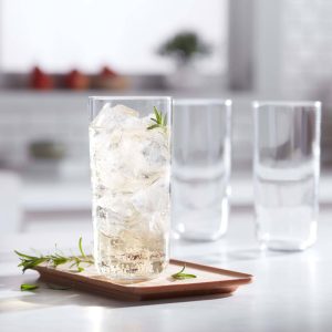 Polaris Tumbler Glasses, Axis, 17.75-ounce, Set of 8  |  Drinking Glasses Dinnerware Clear