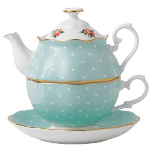 Polka Rose Tea for One Set  |  Serveware Dinnerware Blue, Multi, White