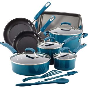 Porcelain CookwareSet, 14 Piece,Marine Blue Gradient  |  Cookware Sets Cookware Sets Blue